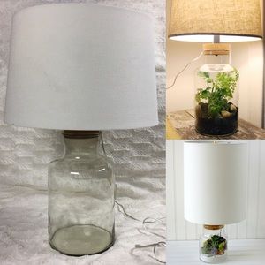 Table Lamp/ terrarium/ wine corks/ coastal/ diy